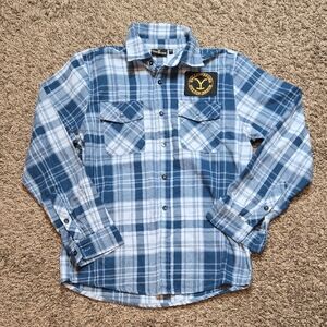 Yellowstone Dutton Ranch Medium Button Up Long Sleeve Collar Shirt Top